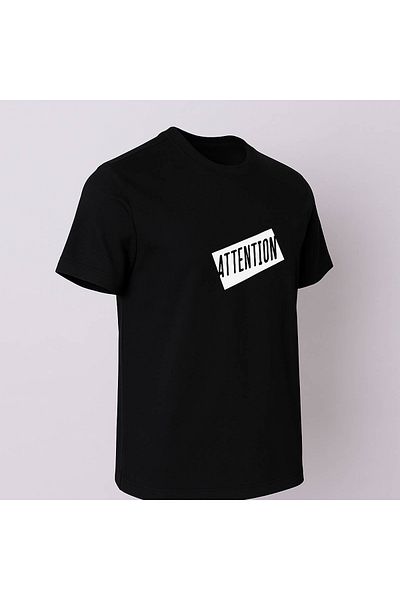 trender Attent!On Print Black Men's T-Shirt
