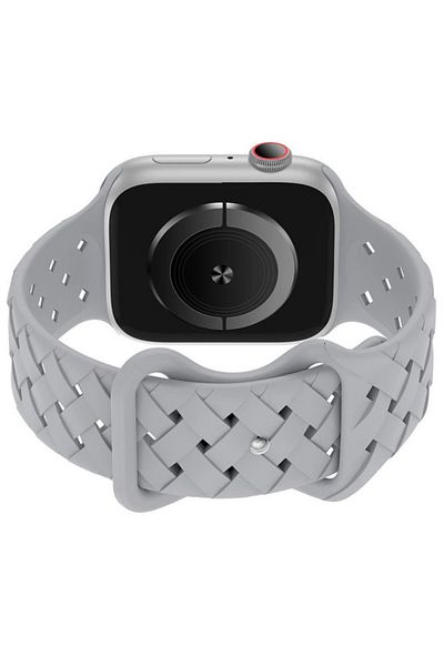 REDz Accessories Curea cu buclă răsucită pentru Apple Watch, silicon, reglabilă, sport, gri - 38/40/41 mm
