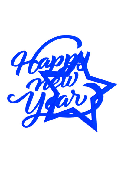 OEM Decoratiune tort, "HAPPY NEW YEAR", topper sarbatoare a inceputului, 13 x...