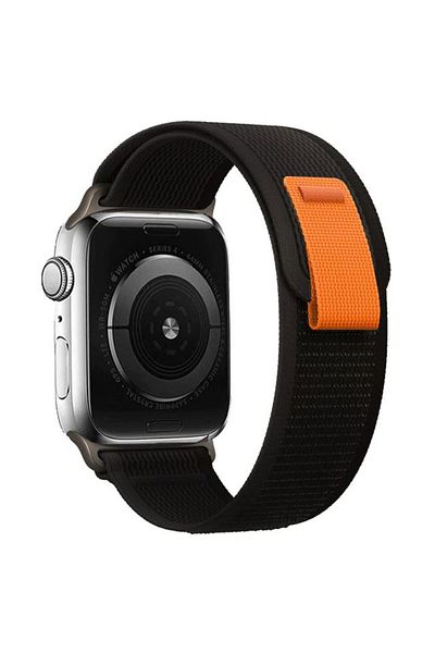 REDz Accessories Curea Trail Loop, nailon, compatibilă cu Apple Watch, Hedgehog, neagră - 44/45/46/49 mm