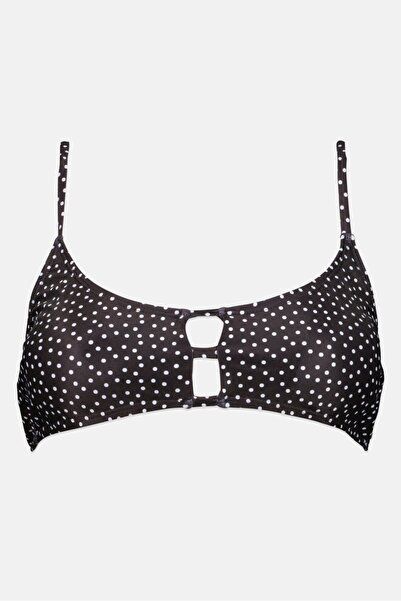 Miss Selfridge Women Polka Dots Padded Bikini Top, Black