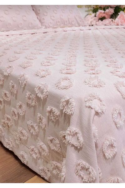 diabella 3 Piece Double Bedspread with Pompom Pattern