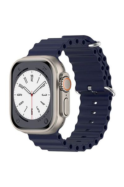 REDz Accessories Curea sport pentru Apple Watch, respirabilă, model ondulat, bleumarin - 38/40/41 mm