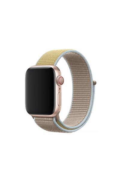 REDz Accessories Curea sport, compatibilă cu Apple Watch, textilă, galben-albastru - 38/40/41 mm