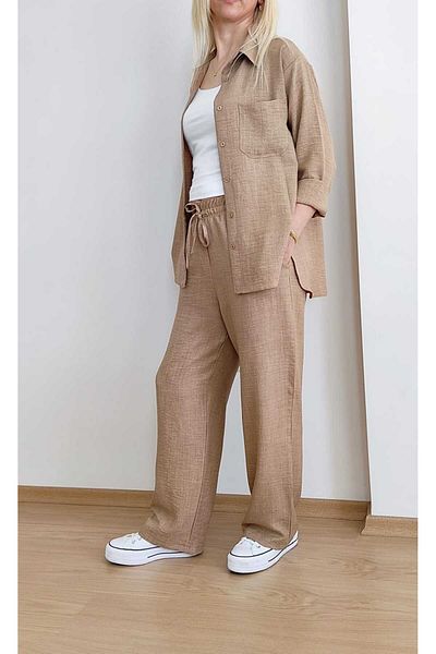 EKAY Linen Bottom Top Set (Pants Length 100cm)