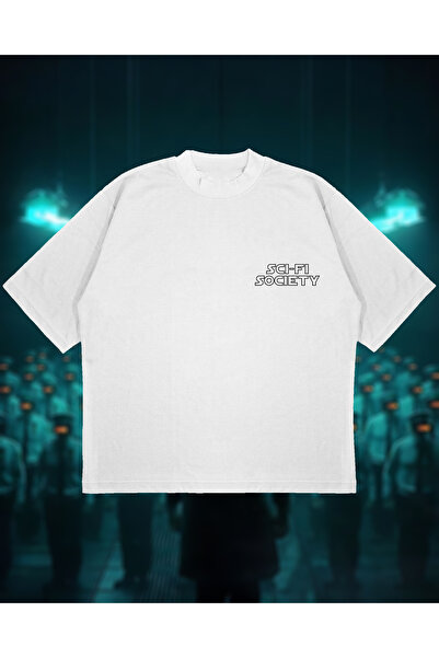 Tarzsokak Научнофантастично общество Печатно преоразмерено унисекс памучно ди...