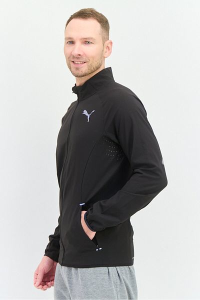 Puma Men Sportswear Fit Long Sleeve Running Jacket, Black