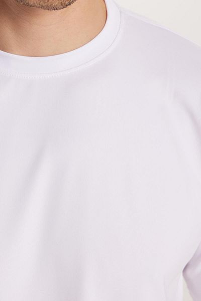 Tudors Men's Standard Fit Cotton Plain Basic Printed Crew Neck White T-Shirt