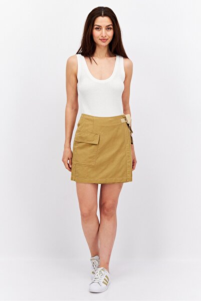 Esprit Women Solid Mini Skirt, Tan