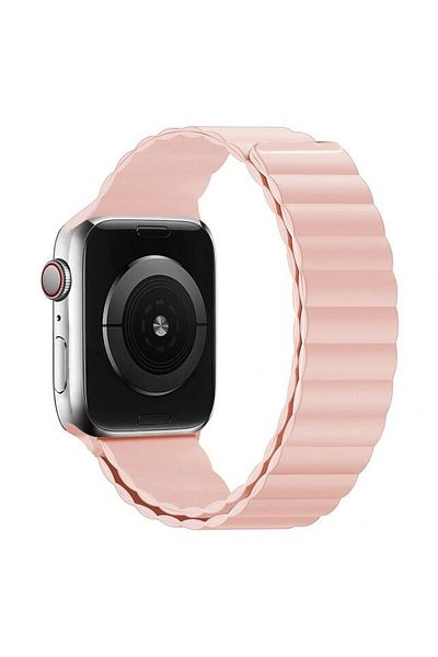 REDz Accessories Magnetic Silicone Strap For Apple Watch, Silicone Loop, Pink - 44/45/46/49 Mm