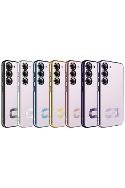 FZD GLOBAL حافظة FZD Omega متوافقة مع هاتف Galaxy S23 Plus مع شعار حماية للكاميرا - ذهبي وردي