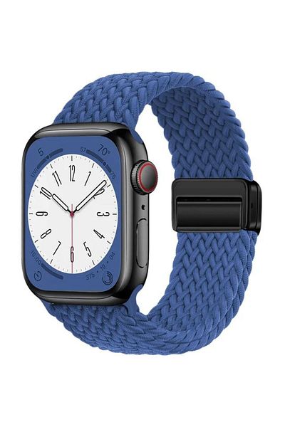 REDz Accessories Curea Solo Loop, închidere magnetică, compatibilă cu Apple Watch, reglabilă, albastră - 38/40/41 mm