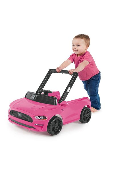 Bright Starts Ford Mustang Walker – 4-in-1 Pink Baby Walker with Lights & Sounds, 6–24 Months