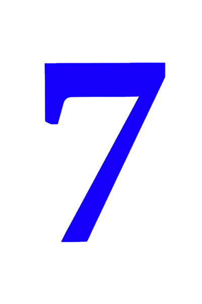 OEM Topper tort tip suport lumanare, "7", zi de nastere,100 X 68 mm albastru