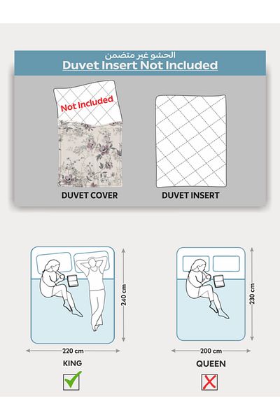 Donetella Printed Duvet Cover Set 6-Pcs – King Size 220x240 cm, Microfiber Fabric, No Filler Inside