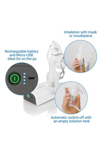 medisana Medisana IN600 inhaler, 54542, mask for adults and children, mouth tube, nasal device, White