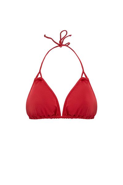AQUAVİVA Women's Red Stella Halterneck Side Drawstring Triangle Bikini Set