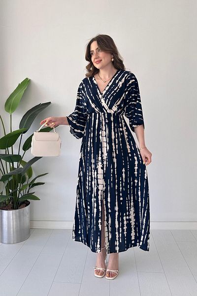 MaziButik Star Bat Dress Navy Blue
