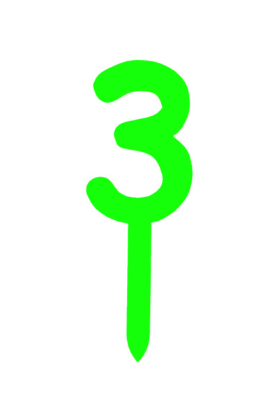 OEM Topper tort, "3", happy anniversary,150 X 53 mm verde