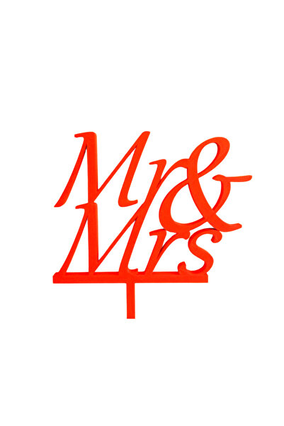 OEM Decoratiune topper tort, "MR AND MRS" impreuna pentru totdeauna, 14,5 x 1...