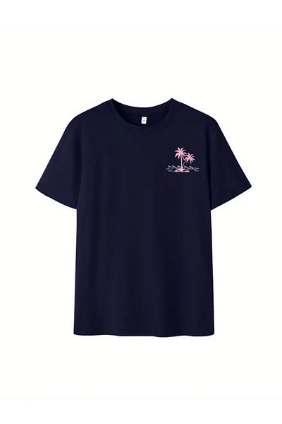 Touz Moda Μπλουζάκι Unisex Oversize με στάμπα Hawaii μπροστά και πίσω