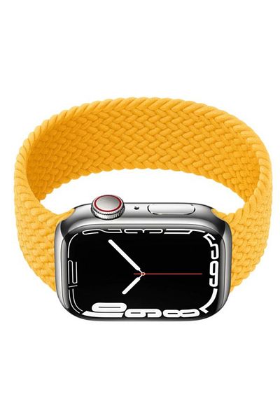 REDz Accessories Solo Loop Strap, Compatible with Apple Watch, Elastic, Yellow - 44/45/46/49 mm, Medium