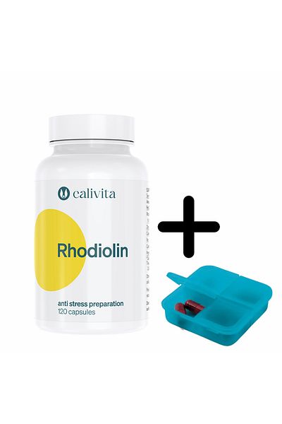 Calivita Supliment alimentar antistres Rhodiolin + Cutie cadou pentru pastile (120 capsule) - Calivita