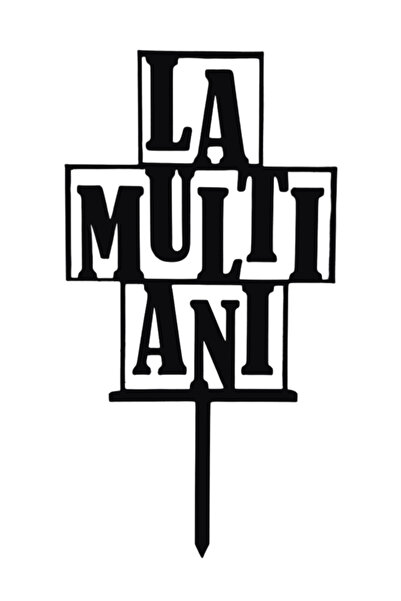 OEM Topper tort, "LA MULTI ANI", zi de nastere, 17, 9 x 9, 5 cm negru