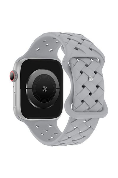 REDz Accessories Curea cu buclă răsucită pentru Apple Watch, silicon, reglabilă, sport, gri - 38/40/41 mm
