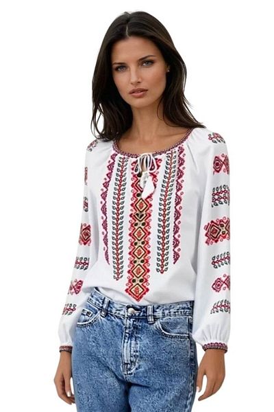 rody's forever Women's blouse type ie 124, white/brown