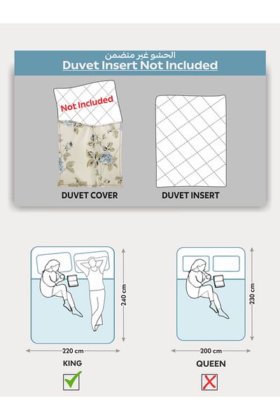 Donetella Printed Duvet Cover Set 6-Pcs – King Size 220x240 cm, Microfiber Fabric, No Filler Inside