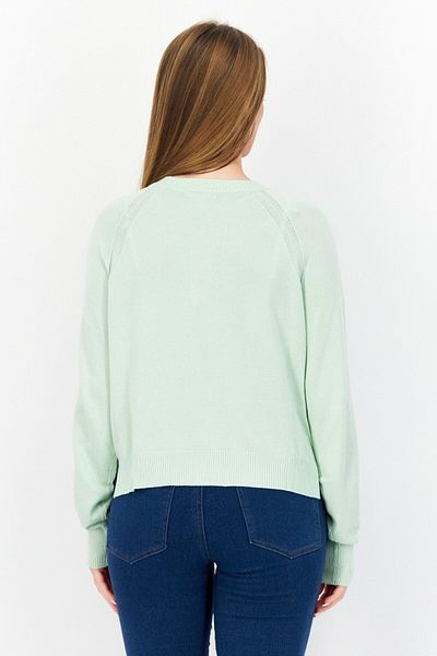 French Connection Women Round Neck Long Sleeves Plain Sweater, Mint