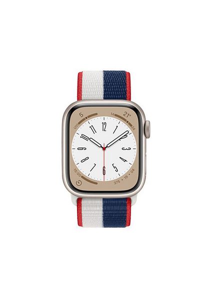 REDz Accessories Curea din nailon, bicoloră, compatibilă cu Apple Watch, Hedgehog, alb-albastru - 38/40/41 mm