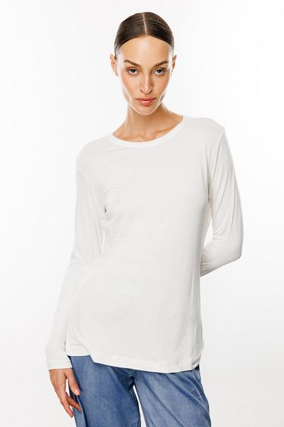 ON O Neck Long Sleeve Basic Blouse