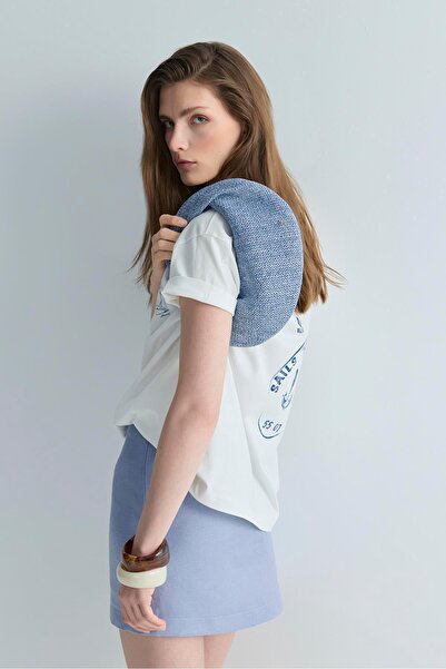 Suud Collection Mavi Pia Hasır Çanta