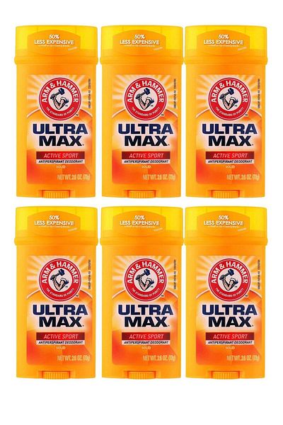 Arm&Hammer مزيل عرق أرم آند هامر ألترا ماكس مضاد للتعرق، رياضي نشط، 73 جم، 6 قطع