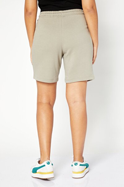 NA-KD Women High Rise Drawstring Solid Sweat Shorts, Olive