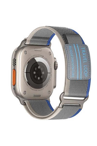 REDz Accessories Curea de călătorie tip buclă, nailon, compatibilă cu Apple Watch, sport, reglabilă, albastru-gri - 38/40/41 mm