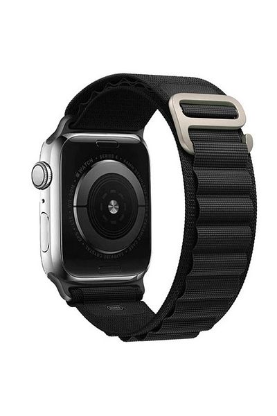 REDz Accessories Curea Alpine, nailon, compatibilă cu Apple Watch, reglabilă, neagră - 38/40/41 mm