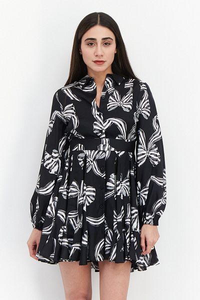 Kate Spade Women Allover Print Mini Dress, Black