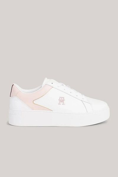 Tommy Hilfiger Th Platform Court Sneaker Women's White Sneaker Fw0Fw079100Lb