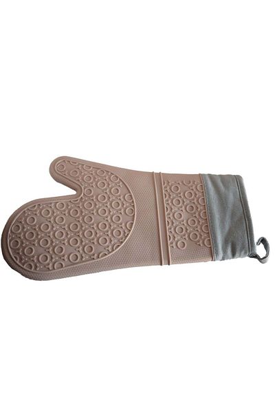 PUFO Mănușă de cuptor din silicon Cuisine pentru grătar sau cuptor, căptușită, 35 cm, roz