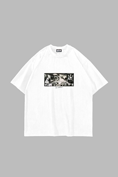 Tarzsokak Picasso Guernica Imprimat Oversize Unisex Alb