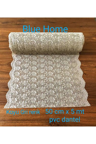 Blue Home Lace Pvc Refrigerator Shoe Rack Shelf Cabinet Drawer Cover / Width: 50 cm X 5 Mt Color: K.Gray- Gul3