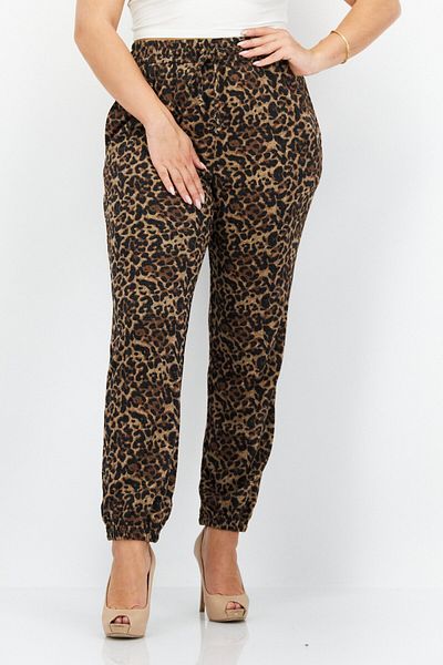 BB Dakota by Steve Madden Women Leopard Print Jogger Pants, Brown
