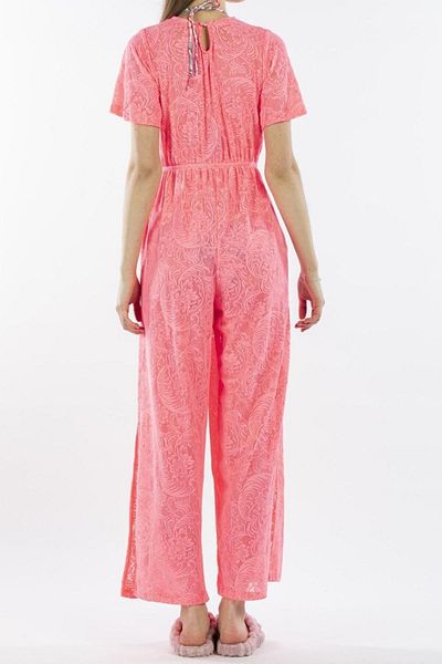 Nicoletta Γυναικείο Pareo Jumpsuit Beach Φόρεμα Νέον Δαντελένιο Ροζ