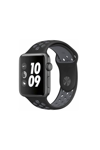 REDz Accessories Curea sport perforată pentru Apple Watch, silicon, negru-gri - 44/45/46/49 mm, medie