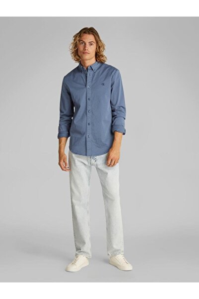 Calvin Klein Erkek GARMENT DYE COTTON TWILL SHIRT Gömlek