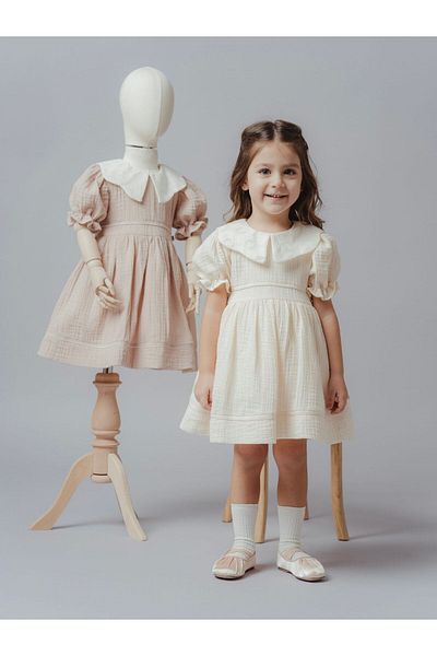 Cherrys Bebek Cotton Collar Girl's Dress