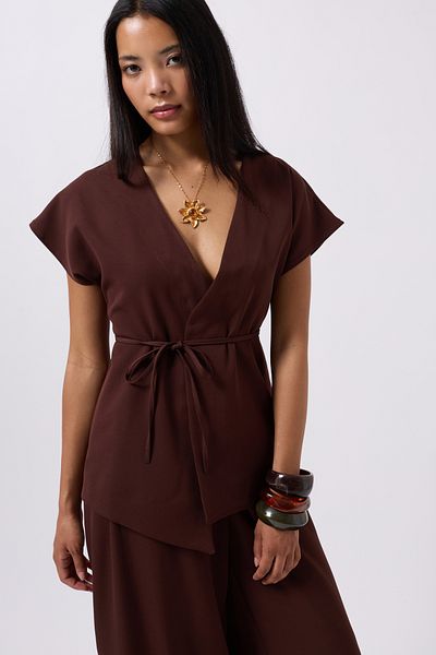 Black Fashion Vest - Brown - Fitted